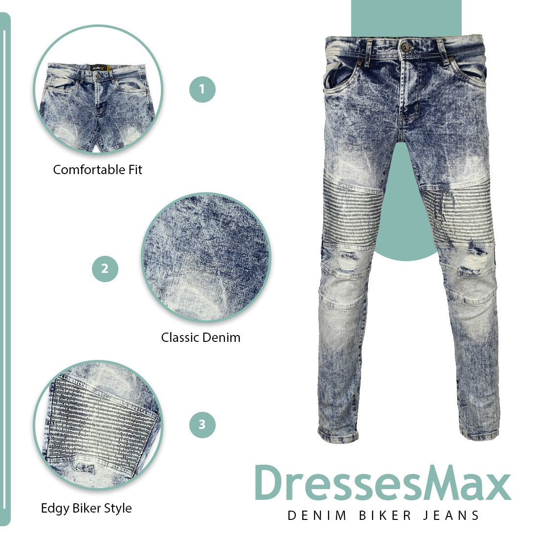 DressesMax Denim Biker Jeans