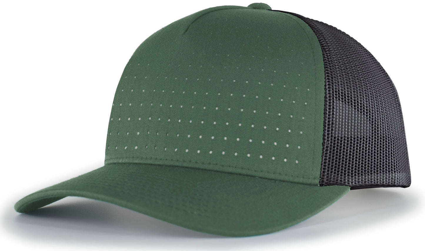 Perforated 5-Panel Trucker Snapback Cap 105P