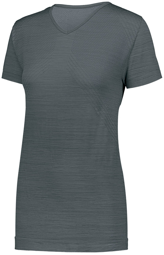 Ladies Striated Shirt Short Sleeve 222755