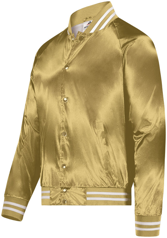 Satin Baseball Jacket/Striped Trim 3610