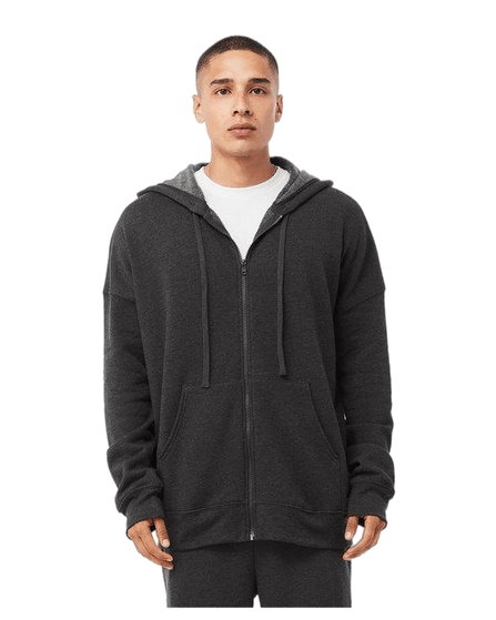 Bella + Canvas Unisex Sponge Fleece DTM Full-Zip Hooded Sweatshirt 3759 - Dresses Max