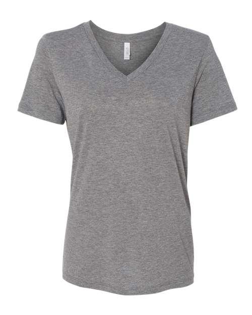 BELLA + CANVAS Women's Relaxed Triblend Short Sleeve V-Neck Tee 6415 - Dresses Max