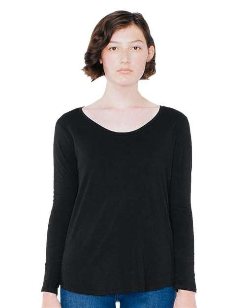 American Apparel Women's Ultra Wash Long Sleeve Tee RSA6304 - Dresses Max