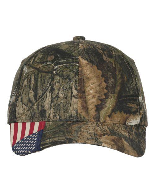 Outdoor Cap Camo with Flag Visor Cap CWF305 - Dresses Max