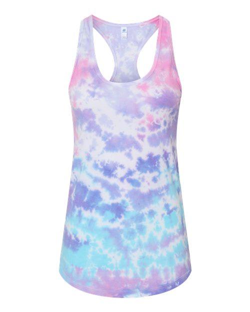 Colortone Tie-Dyed Racerback Tank Top 3400 - Dresses Max