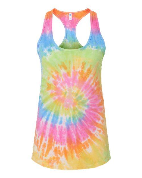 Colortone Tie-Dyed Racerback Tank Top 3400 - Dresses Max