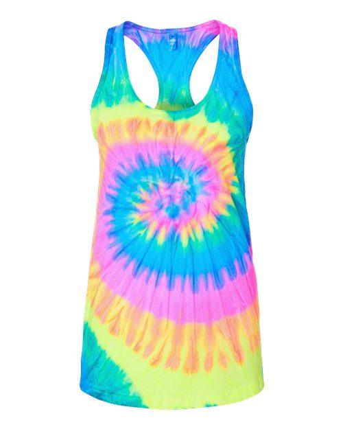 Colortone Tie-Dyed Racerback Tank Top 3400 - Dresses Max