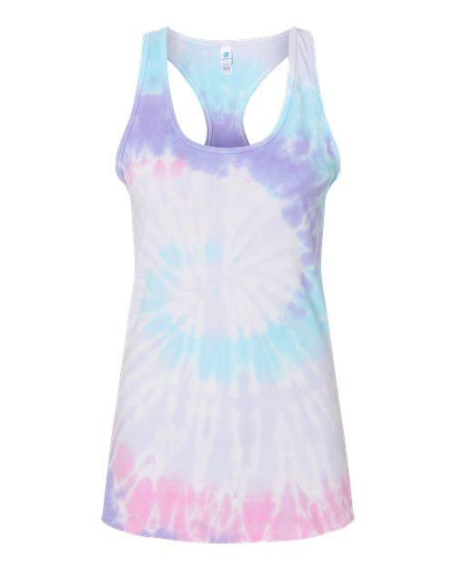 Colortone Tie-Dyed Racerback Tank Top 3400 - Dresses Max