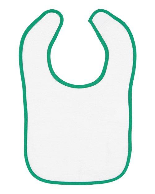 Rabbit Skins Infant Contrast Trim Terry Bib 1003 - Dresses Max