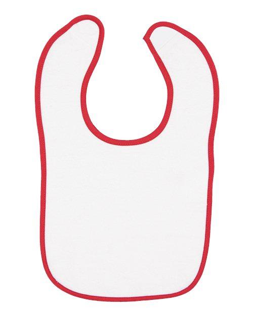 Rabbit Skins Infant Contrast Trim Terry Bib 1003 - Dresses Max