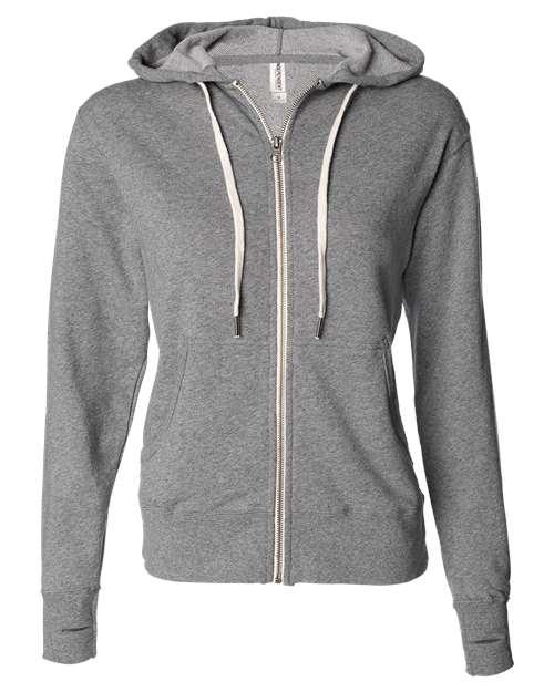 Independent Trading Co. Heathered French Terry Full-Zip Hooded Sweatshirt PRM90HTZ - Dresses Max