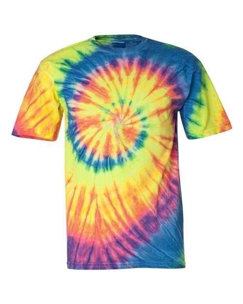 Dyenomite Multi-Color Spiral Tie-Dyed T-Shirt 200MS - Dresses Max