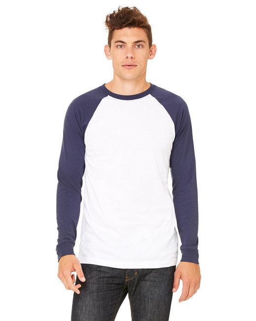 Bella + Canvas Men's Jersey Long-Sleeve Baseball T-Shirt 3000C - Dresses Max