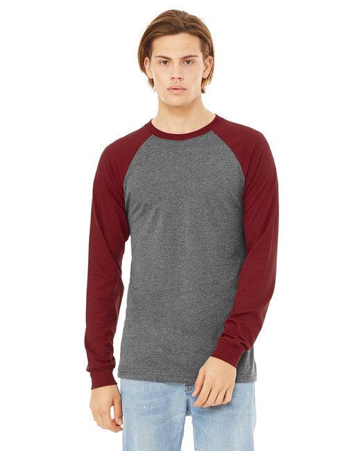 Bella + Canvas Men's Jersey Long-Sleeve Baseball T-Shirt 3000C - Dresses Max