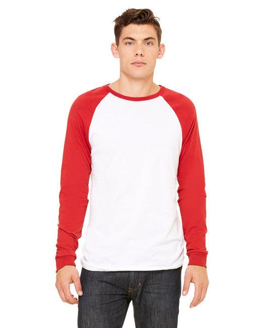 Bella + Canvas Men's Jersey Long-Sleeve Baseball T-Shirt 3000C - Dresses Max