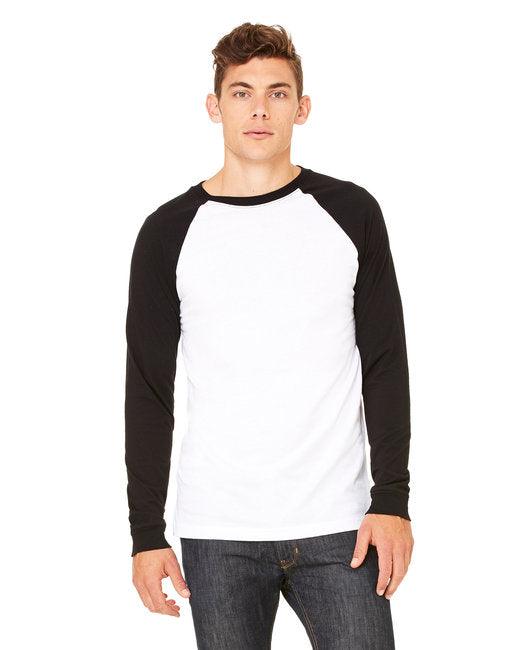 Bella + Canvas Men's Jersey Long-Sleeve Baseball T-Shirt 3000C - Dresses Max