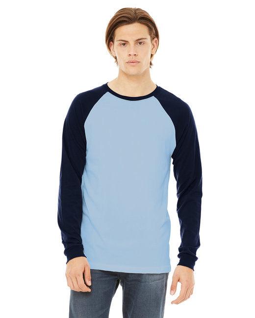 Bella + Canvas Men's Jersey Long-Sleeve Baseball T-Shirt 3000C - Dresses Max