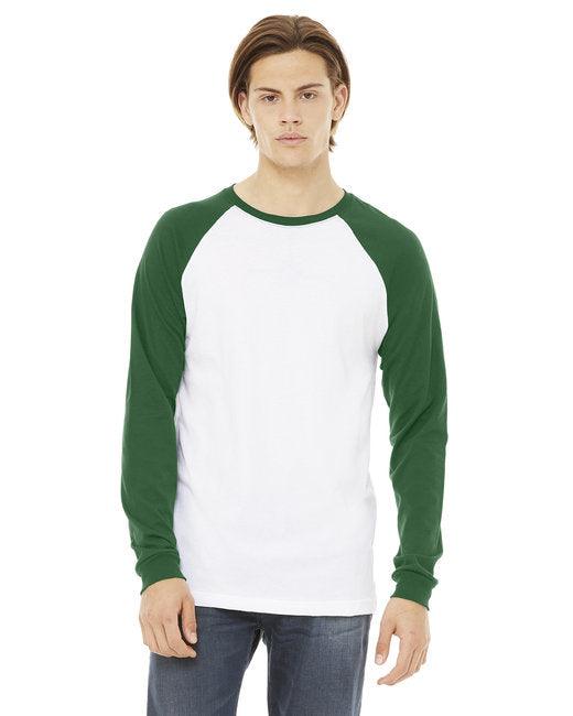 Bella + Canvas Men's Jersey Long-Sleeve Baseball T-Shirt 3000C - Dresses Max