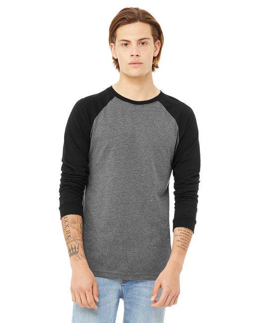 Bella + Canvas Men's Jersey Long-Sleeve Baseball T-Shirt 3000C - Dresses Max