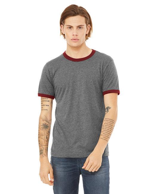 Bella + Canvas Men's Jersey Short-Sleeve Ringer T-Shirt 3055C - Dresses Max