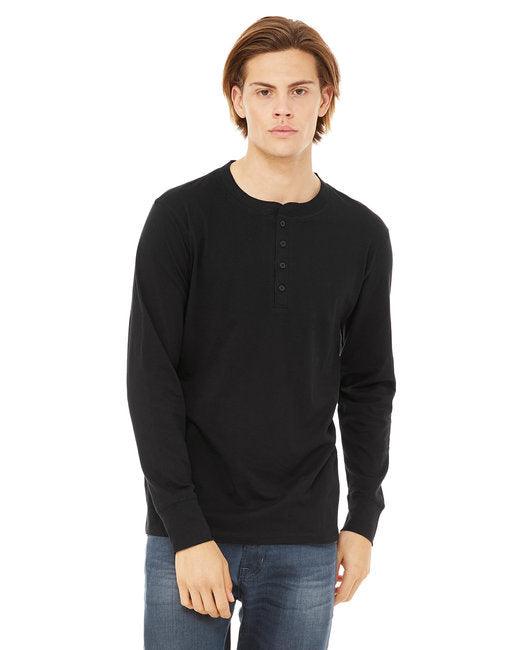 Bella + Canvas Men's Jersey Long-Sleeve Henley 3150 - Dresses Max