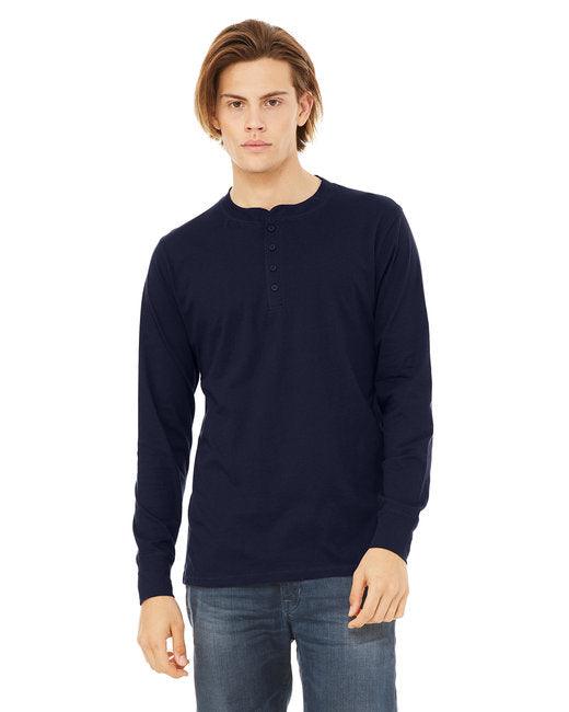 Bella + Canvas Men's Jersey Long-Sleeve Henley 3150 - Dresses Max