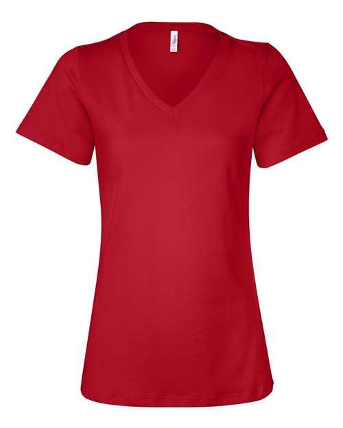 BELLA + CANVAS Women’s Relaxed Jersey V-Neck Tee 6405 - Dresses Max