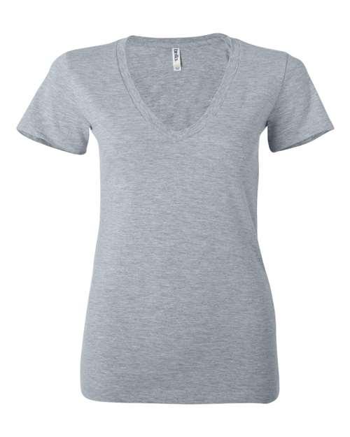 BELLA + CANVAS Women’s Jersey Deep V-Neck Tee 6035 - Dresses Max