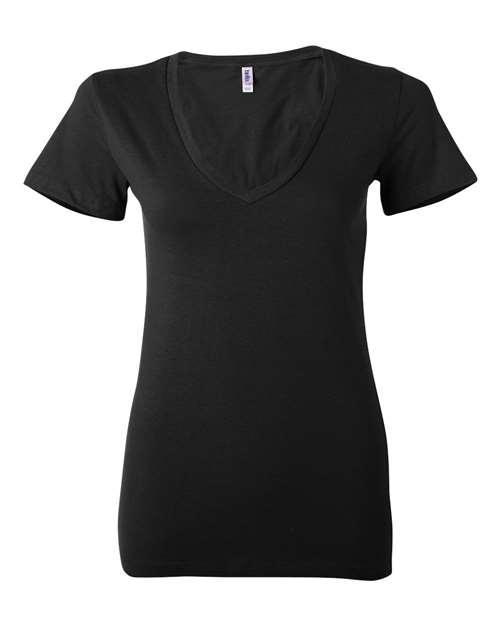 BELLA + CANVAS Women’s Jersey Deep V-Neck Tee 6035 - Dresses Max