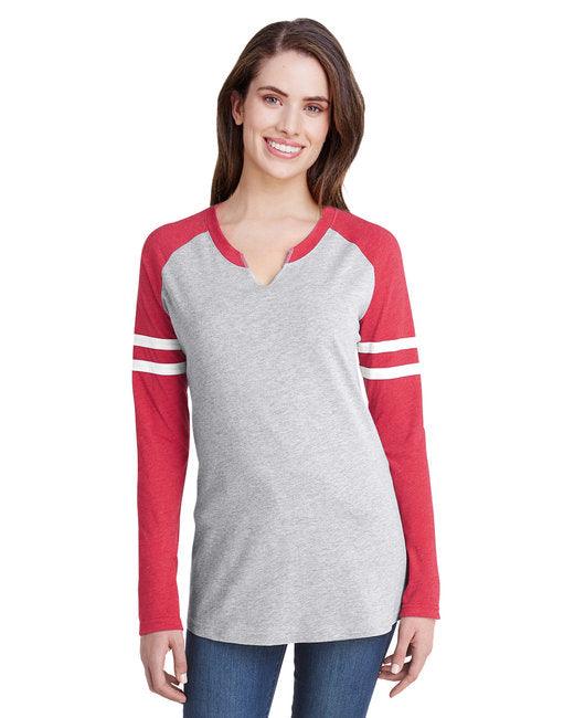 LAT Ladies' Gameday Mash-Up Long Sleeve Fine Jersey T-Shirt 3534 - Dresses Max