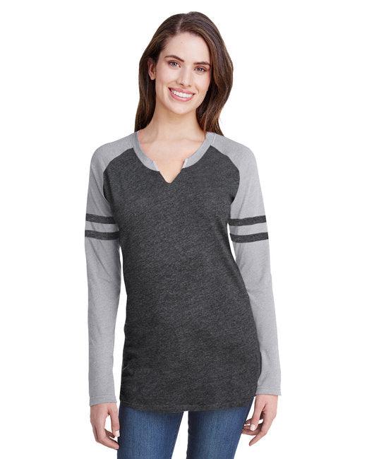 LAT Ladies' Gameday Mash-Up Long Sleeve Fine Jersey T-Shirt 3534 - Dresses Max