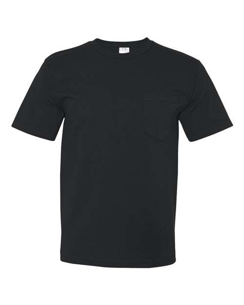 Bayside USA-Made Short T-Shirt With a Pocket 5070 - Dresses Max