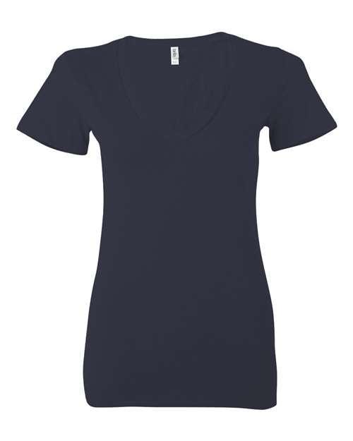 BELLA + CANVAS Women’s Jersey Deep V-Neck Tee 6035 - Dresses Max