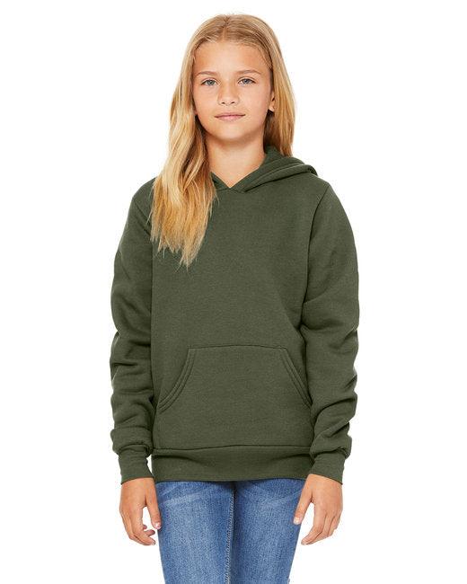 Bella + Canvas Youth Sponge Fleece Pullover Hooded Sweatshirt 3719Y - Dresses Max