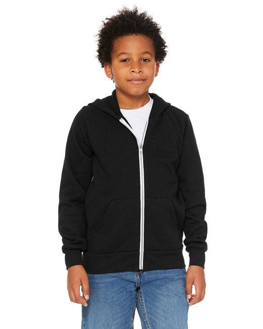 Bella + Canvas Youth Sponge Fleece Full-Zip Hooded Sweatshirt 3739Y - Dresses Max