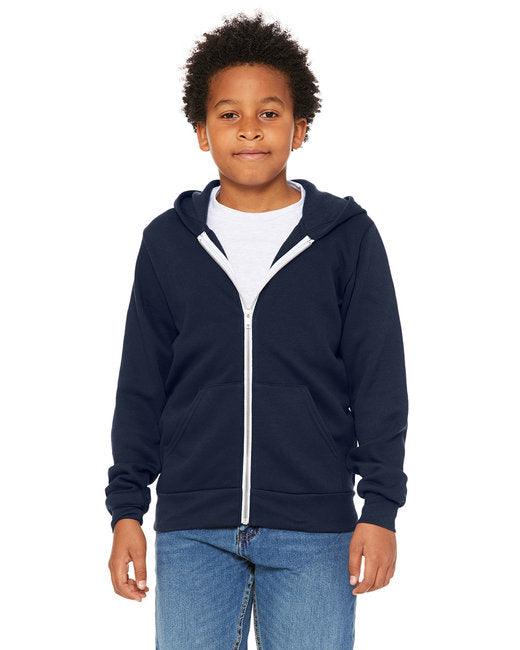 Bella + Canvas Youth Sponge Fleece Full-Zip Hooded Sweatshirt 3739Y - Dresses Max