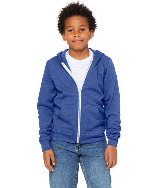 Bella + Canvas Youth Sponge Fleece Full-Zip Hooded Sweatshirt 3739Y - Dresses Max