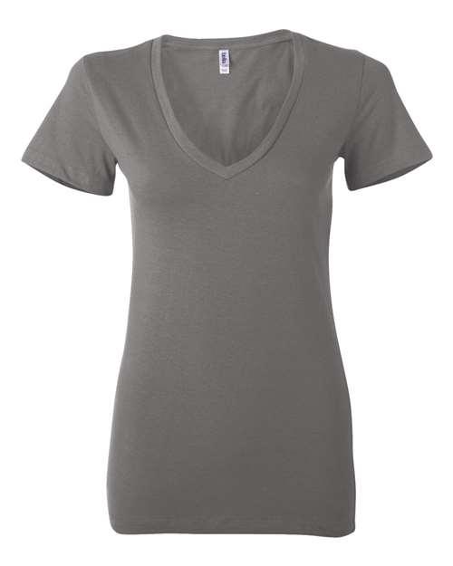 BELLA + CANVAS Women’s Jersey Deep V-Neck Tee 6035 - Dresses Max