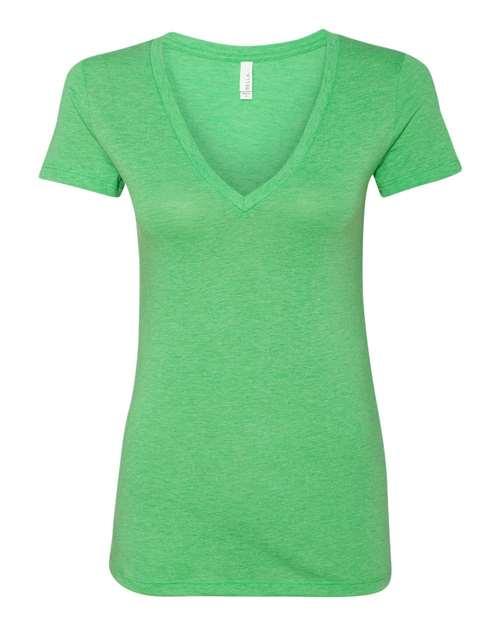 BELLA + CANVAS Women’s Triblend Deep V-Neck Tee 8435 - Dresses Max