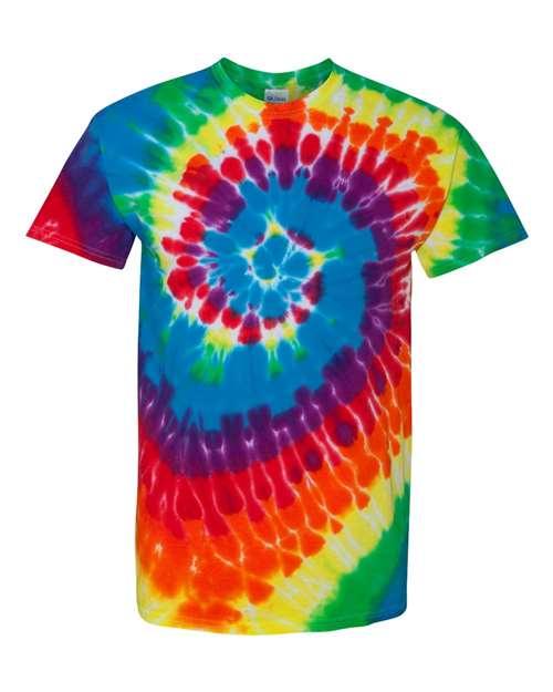 Dyenomite Multi-Color Spiral Tie-Dyed T-Shirt 200MS - Dresses Max