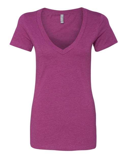 Next Level Women’s CVC Deep V-Neck T-Shirt 6640 - Dresses Max