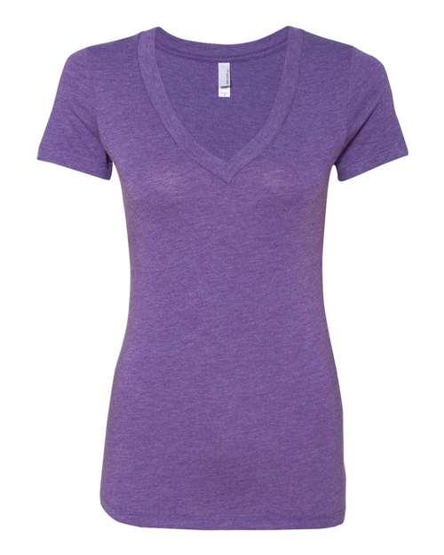 Next Level Women’s Triblend Deep V-Neck T-Shirt 6740 - Dresses Max