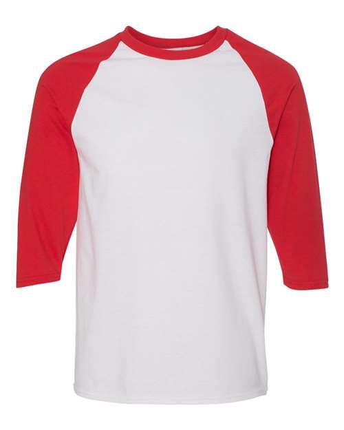 Gildan Heavy Cotton™ Raglan Three-Quarter Sleeve T-Shirt 5700 - Dresses Max