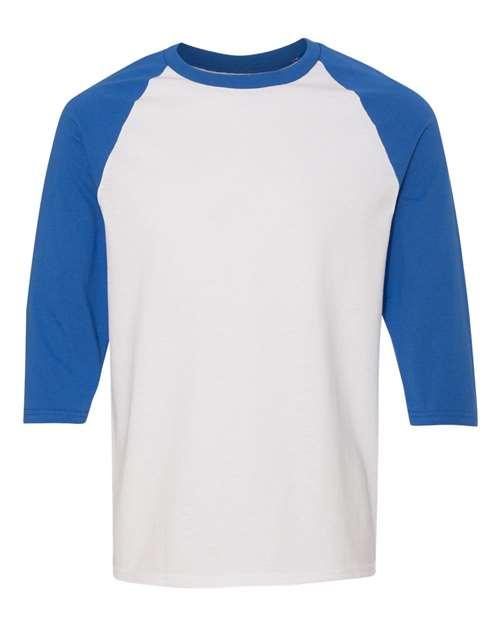 Gildan Heavy Cotton™ Raglan Three-Quarter Sleeve T-Shirt 5700 - Dresses Max