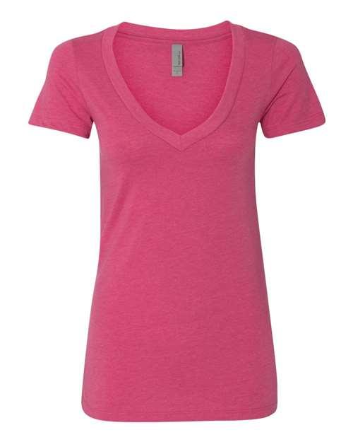 Next Level Women’s CVC Deep V-Neck T-Shirt 6640 - Dresses Max