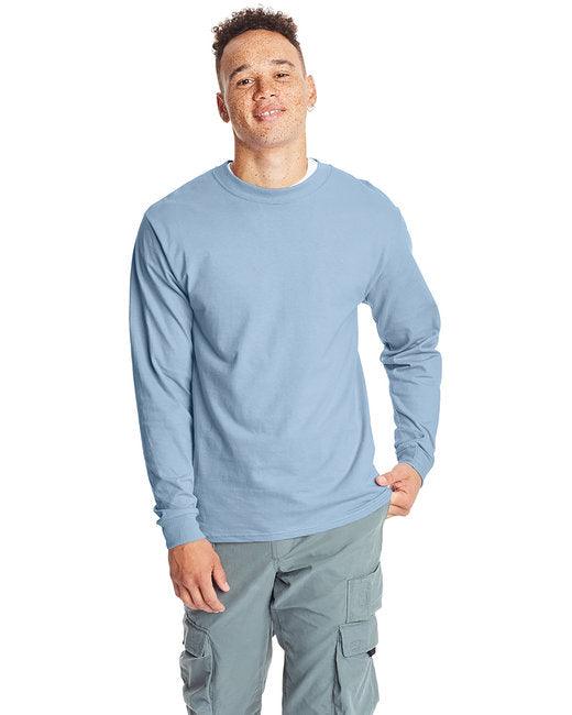 Hanes Adult Long-Sleeve Beefy-T 5186 - Dresses Max