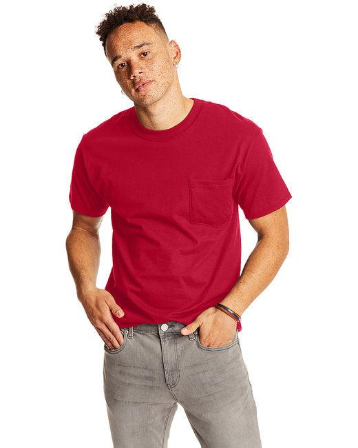 Hanes Adult Beefy-T with Pocket 5190P - Dresses Max