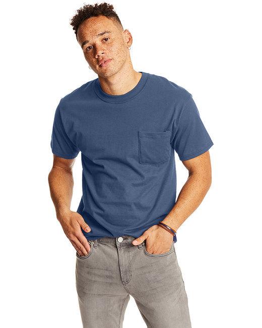 Hanes Adult Beefy-T with Pocket 5190P - Dresses Max