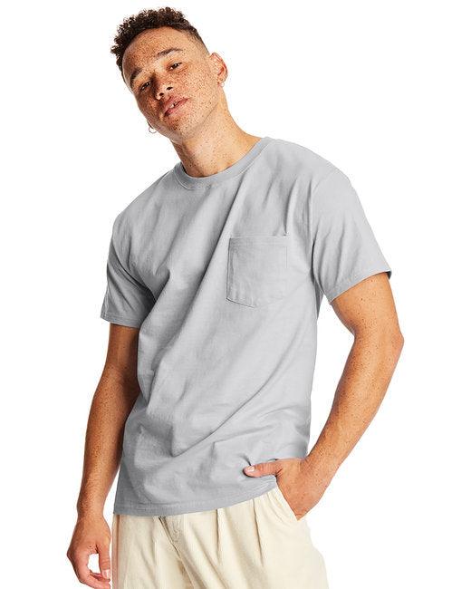 Hanes Adult Beefy-T with Pocket 5190P - Dresses Max