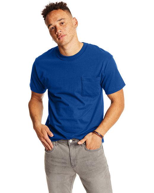 Hanes Adult Beefy-T with Pocket 5190P - Dresses Max